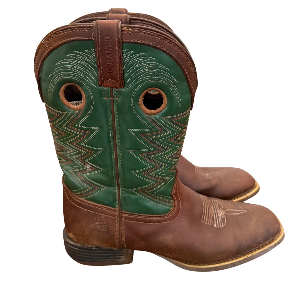 Durango Lil Rebel Pro Big Kids Western Boots Turquoise Square Toe Leather Sz 7M